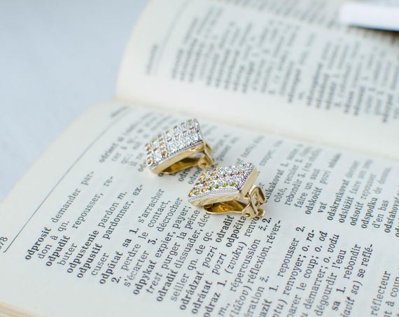 Pierre Lang small rectangular clip-on earrings wi… - image 6