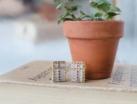 Pierre Lang small rectangular clip-on earrings wi… - image 5