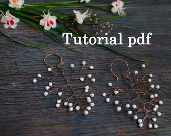 Jewelry Tutorial for beginners, how to make simple Twig earrings in wire  wrap technics