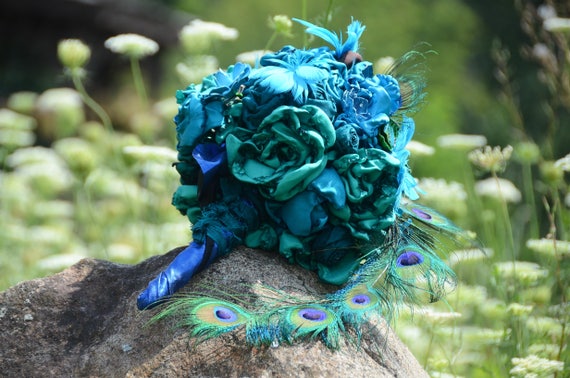 Peacock 2024 brooch bouquet