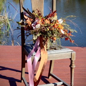 BURNT ORANGE Bridal Bouquet | Boho Silk Flower Bouquet | Dried Flowers Bouquet| Fall Colors Wedding | Wildflower Extra Large Bouquet