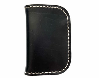 Ready to ship! Black Horween chromexcel snap mid wallet