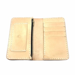 Leather Mid Wallet with Zipper Pouch image 1