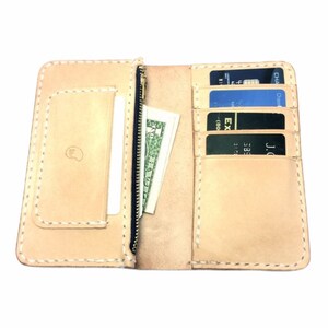 Leather Mid Wallet with Zipper Pouch image 2