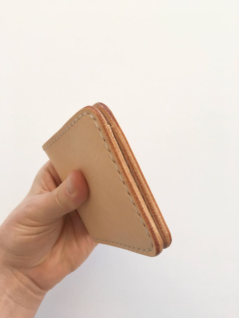 Six Pocket Leather Japanese Style Bifold Wallet veggie tan image 4