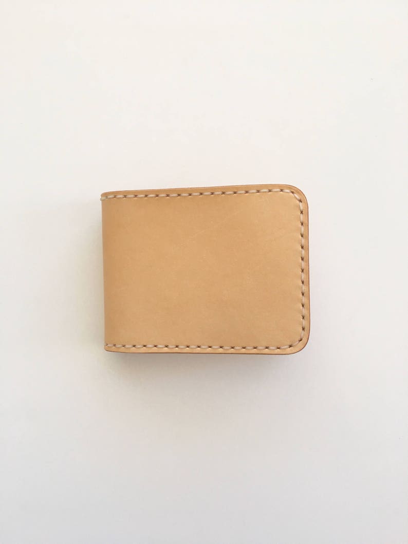 Six Pocket Leather Japanese Style Bifold Wallet veggie tan image 2