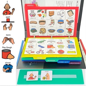 Fotoboek voor visuele communicatie van plastic of gelamineerd met 156 kaarten, taal autisme, woordenschat, logopedie leren ASS ADHD en apraxie