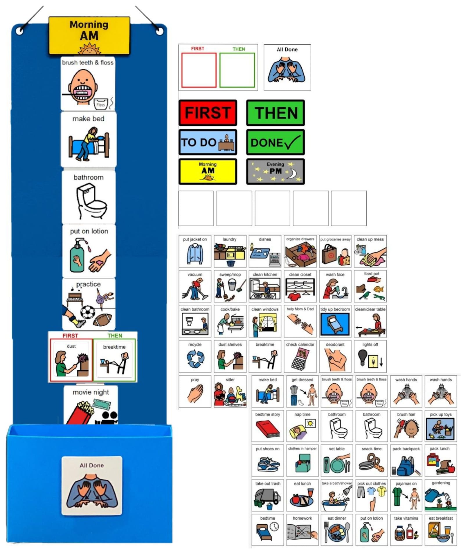 Plastic Visual Schedule for Kids | Autism Daily Routine Chart | ABA ...