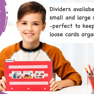 5 divisores de colores: perfectos para mantener organizadas las tarjetas sueltas. Ideal para logopedia, autismo y apraxia.