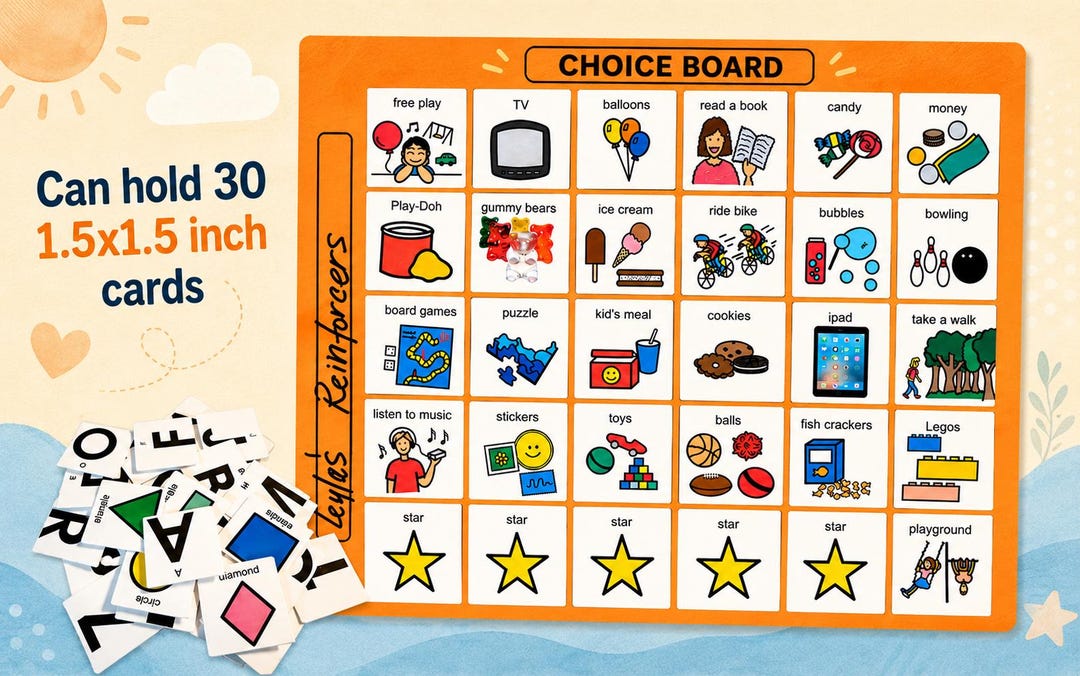 Visual Choice Board for Autism | AAC Communication Board to Organize ...