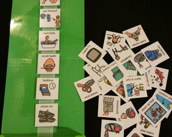 Daily Home Visual Schedules Support Kit w/ 30 Pecs ADD Apraxia Autism Spectrum