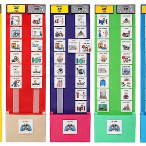 Plastic visueel schema voor kinderen: dagelijkse routine voor autisme, ADHD, speciale behoeften en non-verbale communicatie Ideaal voor thuis en op school!