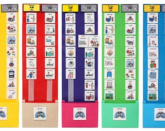 Plastic Visual Schedule for Kids – Daily Routine Chart for Autism, ADHD, Special Needs & Nonverbal Communication Great for Home and School!