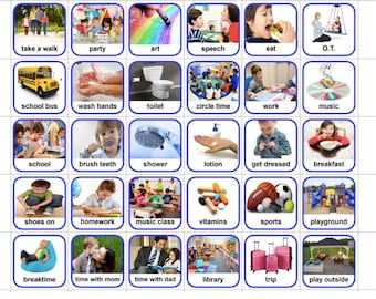 Visual Schedule, Daily Routine Picture Cards, Home School Outing Chart