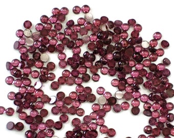 2.50MM Garnet Cabochons / Round Loose Natural  Semi Precious Gemstone Cabs / 50 or 100 pcs