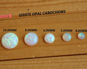 4MM Opal Cabochons / White Opal Cabochon / Round Fire Opal Cabs / Loose Opal / Calibrated Opal / Gemstone Cabochons for Nose Studs 20 Pcs