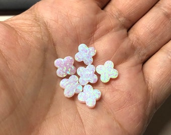 White Opal Clover Pendant / Four Leaf Good Luck Charm/ Lucky Clover / White Opal Beads / Loose Gemstone Beads / 1 PCS