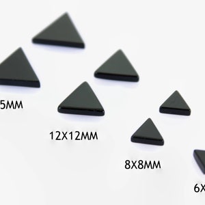 8X8MM Triangle Flat Black Onyx Discs / Loose Natural Onyx Stone / Genuine Gemstone for Jewelry Making / 10 Pcs