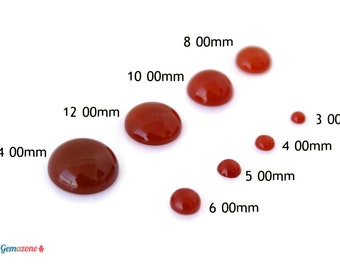 10mm Carnelian Cabochons / Natural Stone Flat Back Cabs / Loose Round Gemstone Cabochon / Choose the Quantity