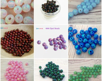 4MM Opal Beads / Opal Color to Your Choice / Round Loose Gemstone Full Hole Bead / 10 PCS