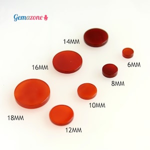 6MM Flat Natural Carnelian Discs / Loose Carnelian / Red Carnelian / Flat Gemstone / Loose Gemstone / Natural Gems / Jewelry Making / 10 Pcs