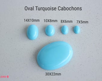 30X22mm Oval Turquoise Cabochon / Reconstituted Blue Turquoise / Loose Gemstone for Jewelry Making / 1 pcs