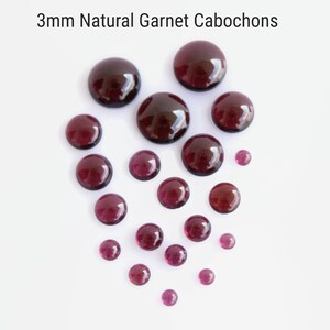 3MM Natural Garnet Cabochons / Round Loose Calibrated Gemstone Cabs / 20 pcs or 50 pcs