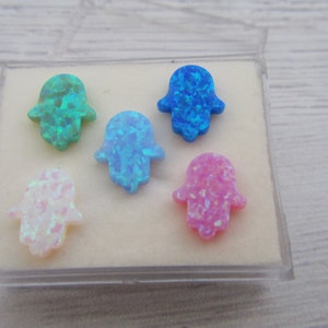 Hamsa Opal Beads / Hand Opal Pendant / Gem stone Beads / Top Drilled Beads / Mixed Colors to your choice / Good Luck Charm / 1 PCS image 2