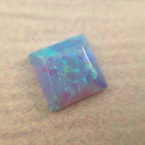 8mm Square Opal Cabochons / Blue White Opal Loose Cabs / 10 pcs