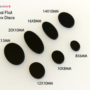8X6MM Oval Flat Onyx Discs / Loose Natural Black Onyx / Loose Gemstone / Natural Gems / 50 Pcs