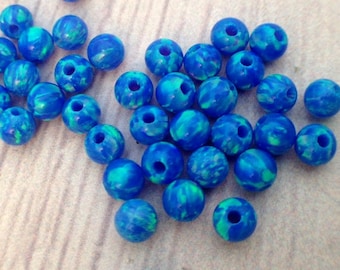3MM Dark Blue Opal beads / loose tiny seed beads / Spacer Gemstone beads / October birthstone / 50 pcs Bulk