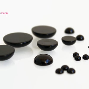 12mm Black Onyx Cabochons / Natural Onyx Flat Back Cabs / Loose Round Gemstone Cabochon / Jewelry Making / 10 or 30 pcs image 5