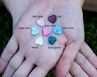 Heart Opal Pendant / Opal Charm Beads / Gemstone Full hole beads / mixed opal colors to choose / jewelry making 1 Pcs