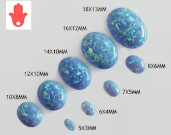 6X4MM Opal Oval Cabochons / Loose Flat Back light blue or white lab created opal / Gemstone Cabs / DIY jewelry Making 20 pcs LOT Bulk