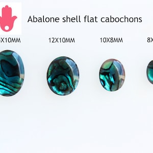 14X10MM Abalone Shell Oval Flat Loose Cabochons / Natural Paua blue green mother of pearl, 10 pcs or 20 pcs, DIY jewelry jewellery supplies