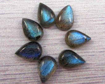 Labradorite Cabochon / Natural Labradorite / Pear Cabochon / Gemstone Cabochons / semi precious stone / Jewelry Making / 10X7mm / 2 pcs