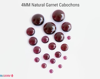 4MM Garnet Cabochons / Red Loose Natural Gemstone Birthstone Cabs / 25 or 50 pcs