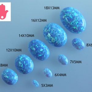 7X5MM Loose Opal oval cabochons / flat back light blue or white lab created opal / jewelry supply / 50 pcs Wholesale LOT