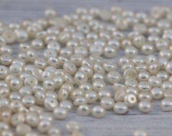 4-4.5mm White Natural freshwater pearl cabochon, half drilled button, DIY jewelry making, 100 pcs