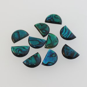 Natural Abalone shell / 15X10MM half an oval flat cabochons / blue green Gemstone Flat Cabs mother of pearl / 10 pcs or 20 pcs Wholesale LOT