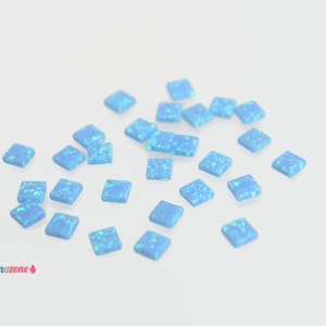 Flat Opal Discs / 5MM  Blue Opal Slices / Square Loose Opal Discs / Gemstone Flat 20 Pcs
