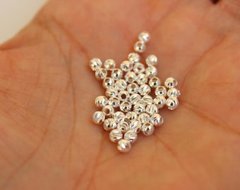 3mm Sterling Silver Bead / Diamond Cut Beads / Spacer Beads / Silver Beads / Ball Beads / DIY Beads / Silver Findings / Jewelry Making 20pcs