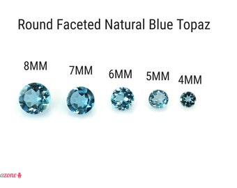 5 MM Natürlicher Blautopas Facettiert / Runder Loser Stein / Blautopas Schweizer / November Geburtsstein / 4 Stk