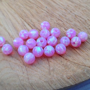 4 mm roze opaalkralen / ronde losse kralen / volledig geboord gat / 10 stuks