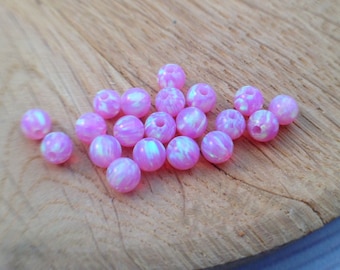 4MM Pink Opal Beads / round Loose Beads / Full Drilled Hole / 10 pcs