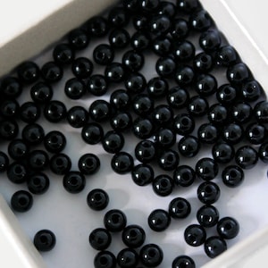 3mm Black Onyx Beads / Round Onyx Beads / Black Onyx Gemstone / Natural Gems Stone / 10 pcs