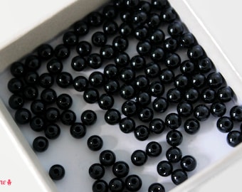 3mm Black Onyx Beads / Round Onyx Beads / Black Onyx Gemstone / Natural Gems Stone / 10 pcs