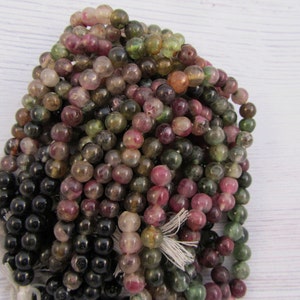 Natural Multi Tourmaline Beads Strand – 11mm Round Gemstone Beads | Jewelry Making, DIY Craft, Gift For Her - View #4