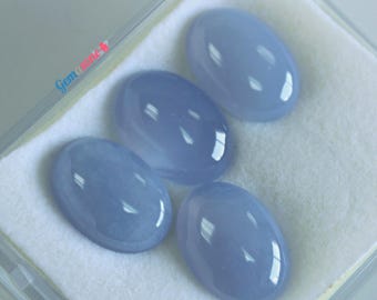 Cabujón de calcedonia azul / Cabujón ovalado suelto / Calcedonia natural / Cabujones de piedras preciosas semipreciosas / Fabricación de joyas / 18 x 13 mm / 1 pieza