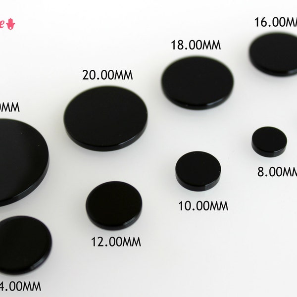 6mm - 25mm Flat Natural Onyx Discs / Round Onyx Slices / Loose Black Onyx Stone / Natural Gemstone Disc / Size to your choice / 10 Pcs LOT